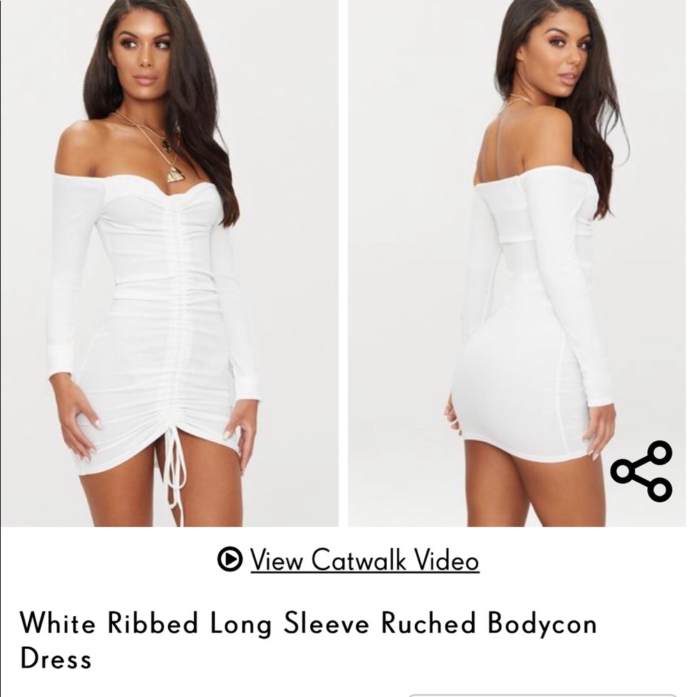 PLT ruched white dress